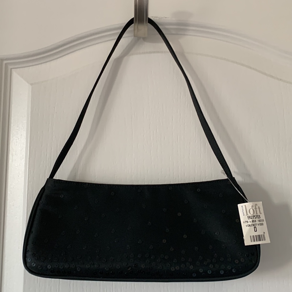 Nwt Loft Black Sequins Small Shoulder Bag